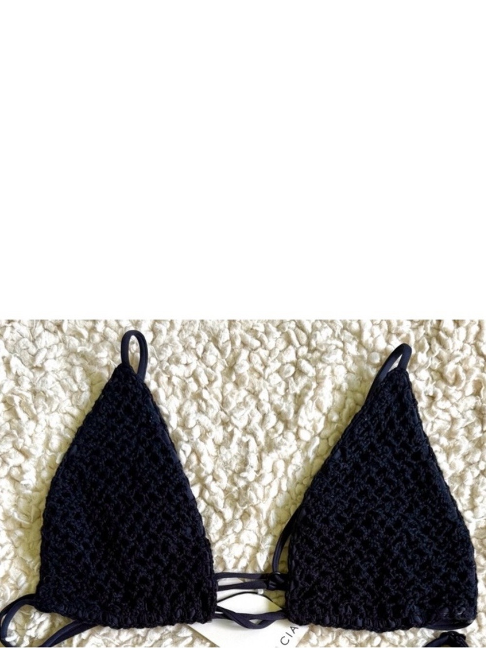 ACACIA Black Crochet Bikini Top